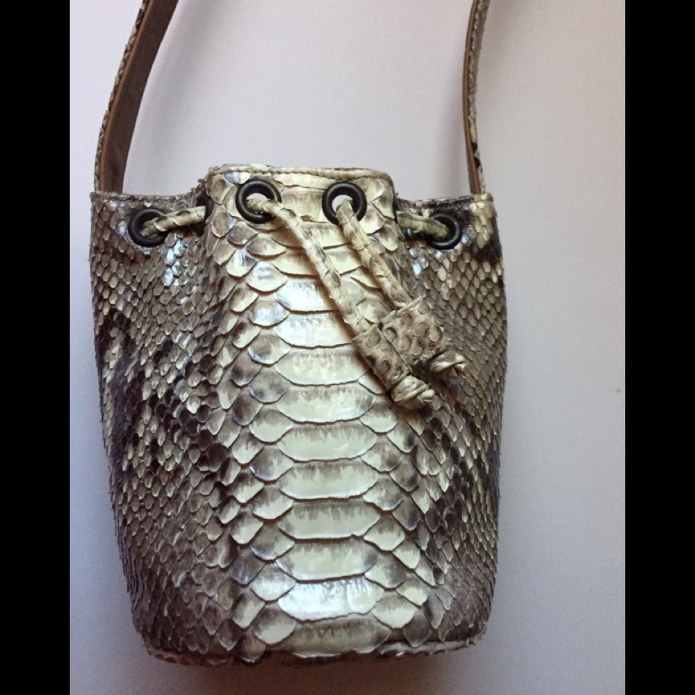 Kleinberg Sherrill Python Bucket Shoulder Bag